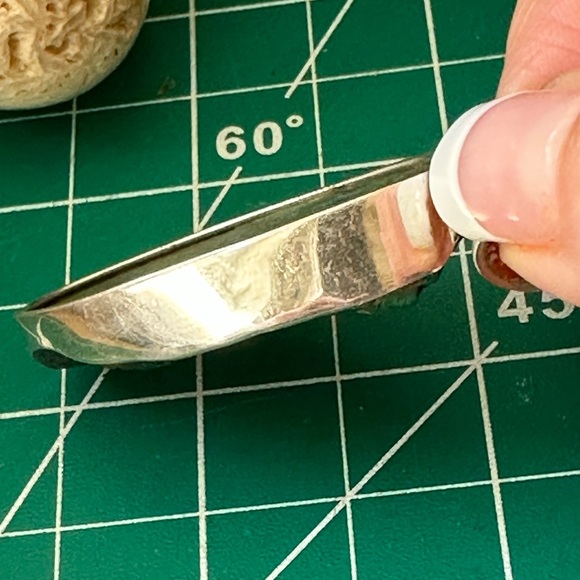 chrysocolla in the rough 925 sterling silver statement pendant - Picture 5 of 8